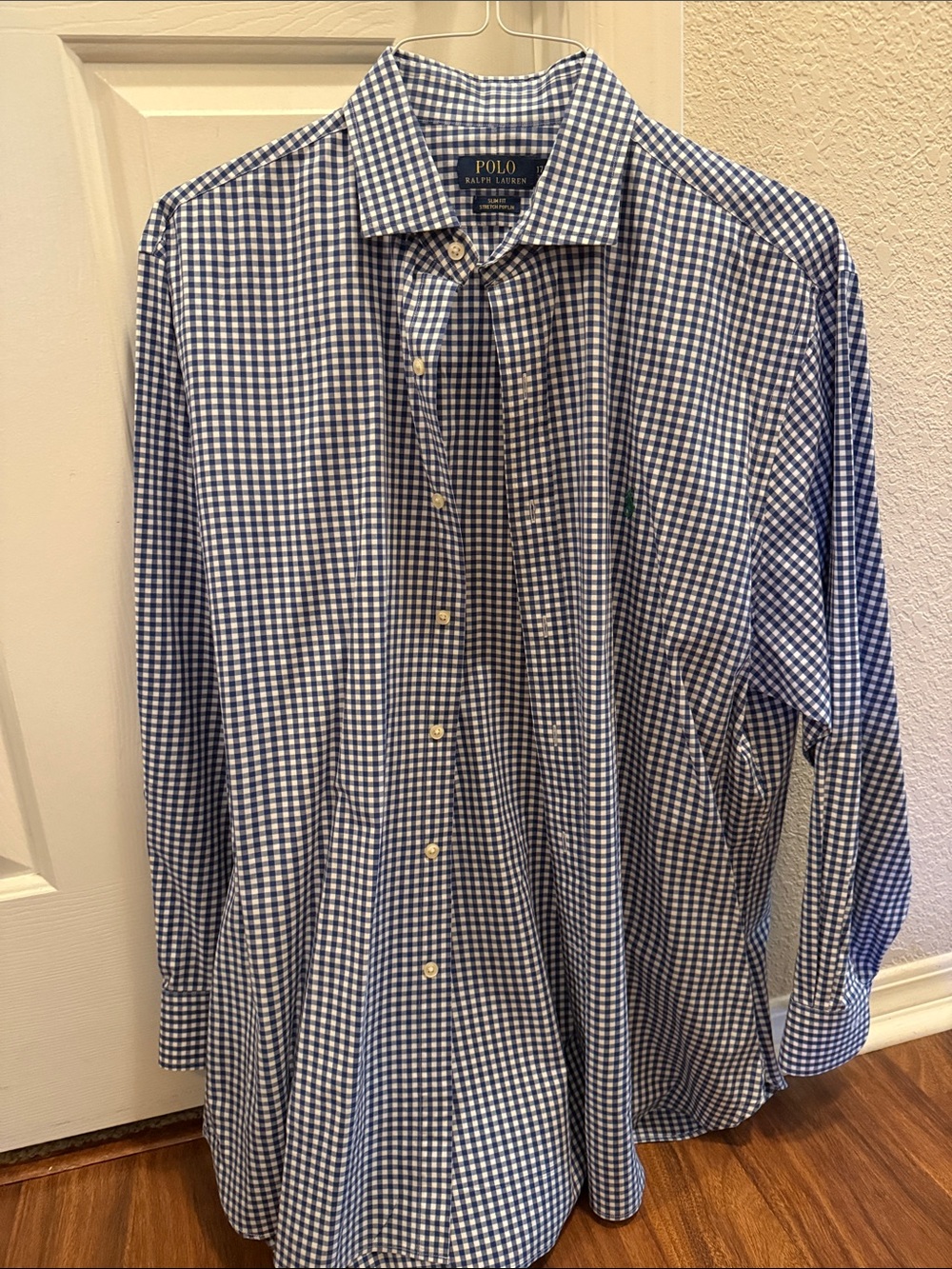 Polo by Ralph Lauren Navy and White Gingham Dress Shirt